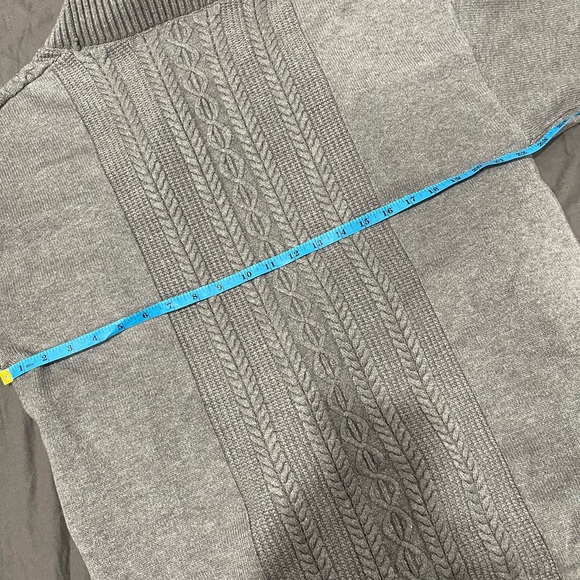 ZYIA Light Gray Ribbed & Cable Open-Front Cardigan - Picture 6 of 7